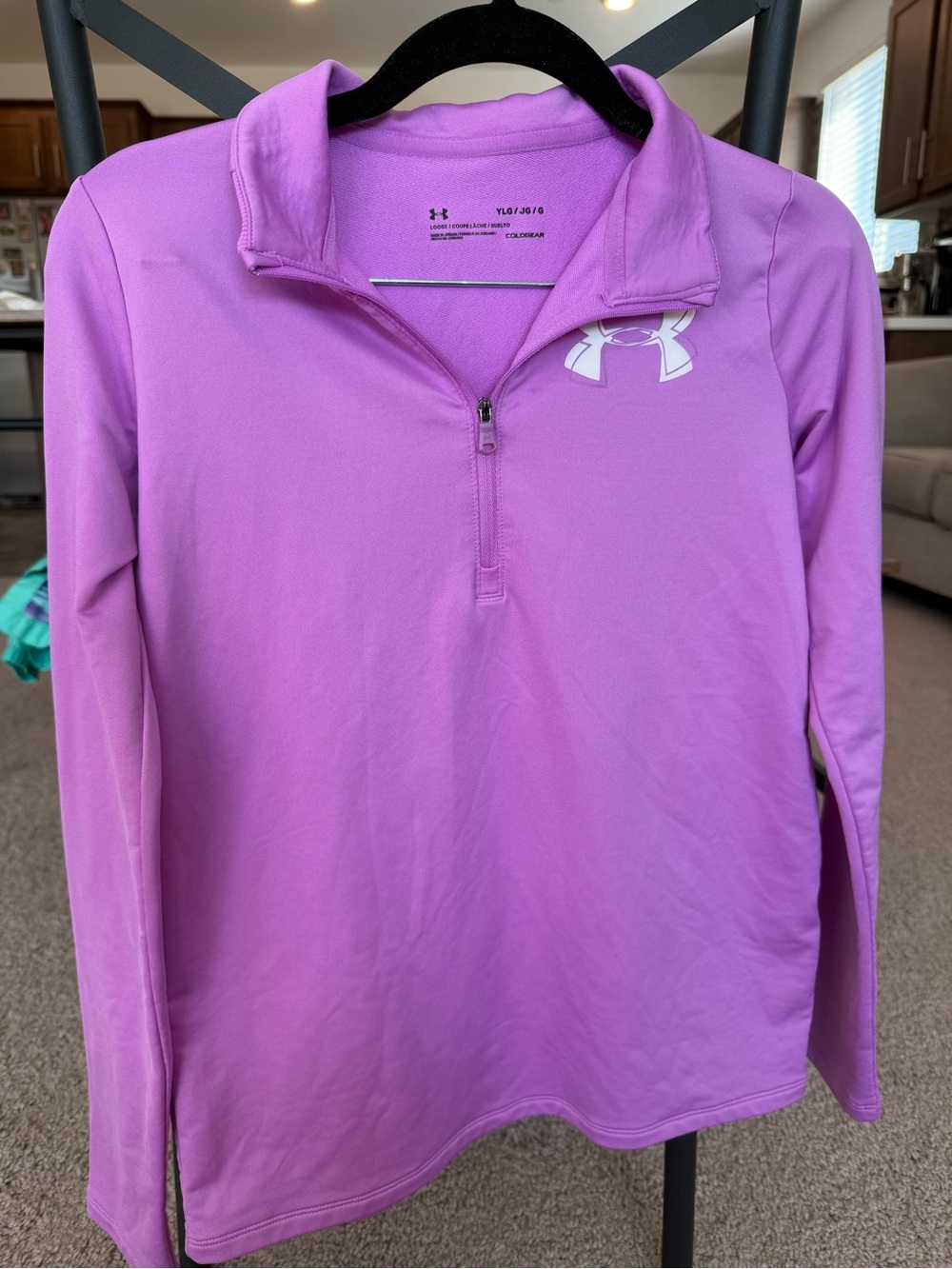 Under Armour Girls' Lavender 1/4 Zip Athletic Pullover